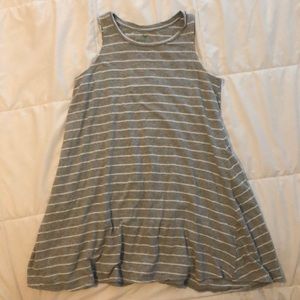Grey and white striped dress